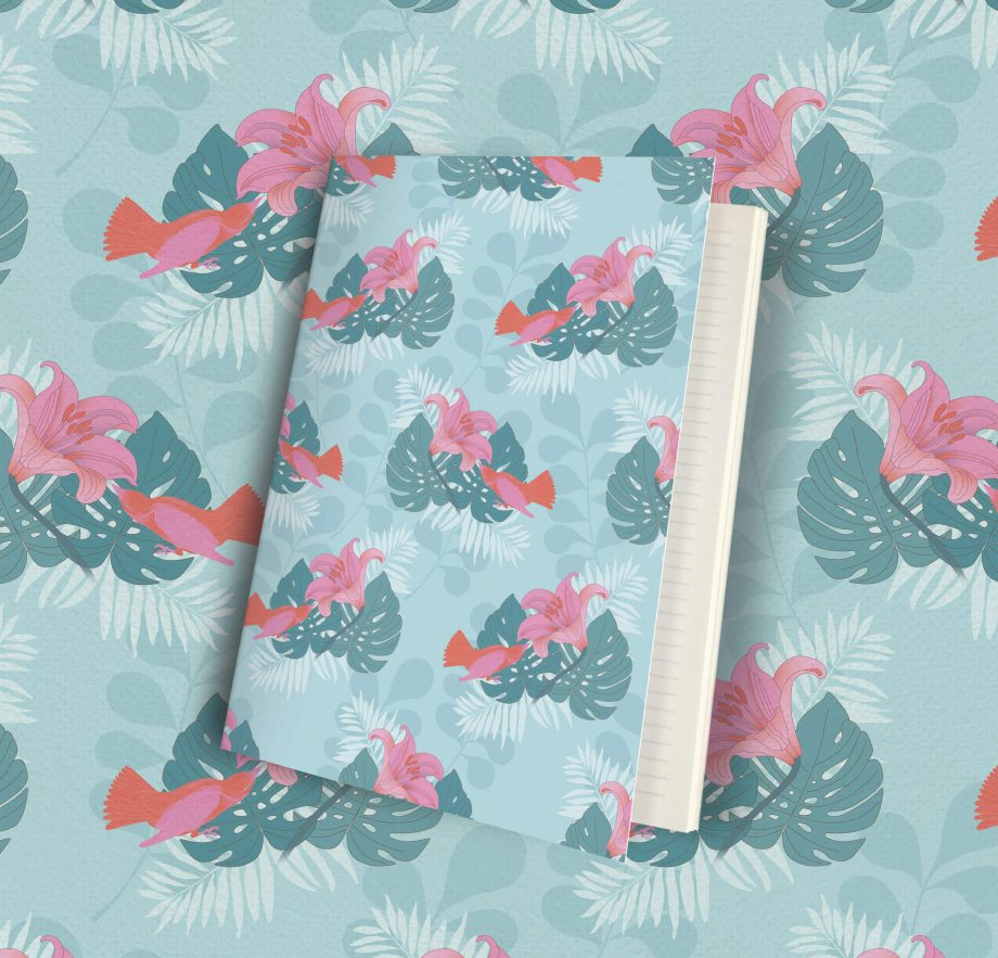 1 taccuino notebook filo singer pattern pastello